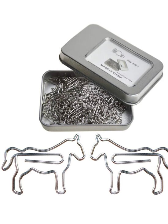 Other - 🎁FREE GIFT WITH PURCHASE🎁 Silver Horse Paper Clip 30 Piece Box Set